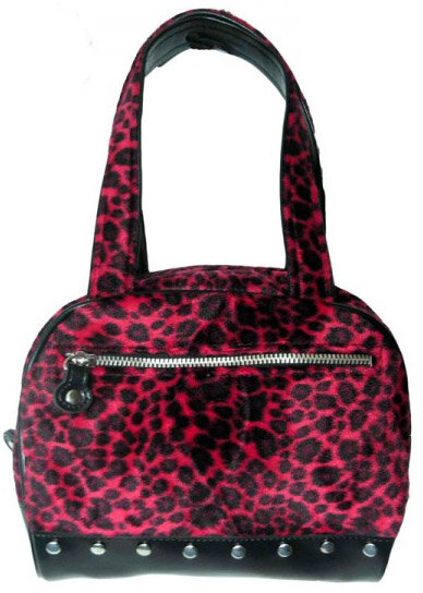 BOLSO BOWLING PEQUEÑO CON CREMALLERA LEOPARDO CHERRY